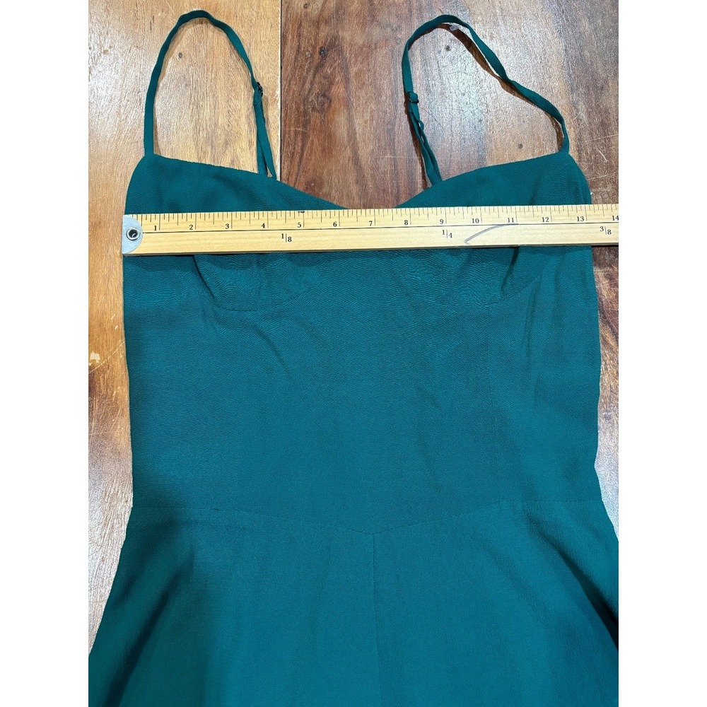 Reformation green jumpsuit womens' size 2 ruched back‎ wide legs viscose - Picture 5 of 10